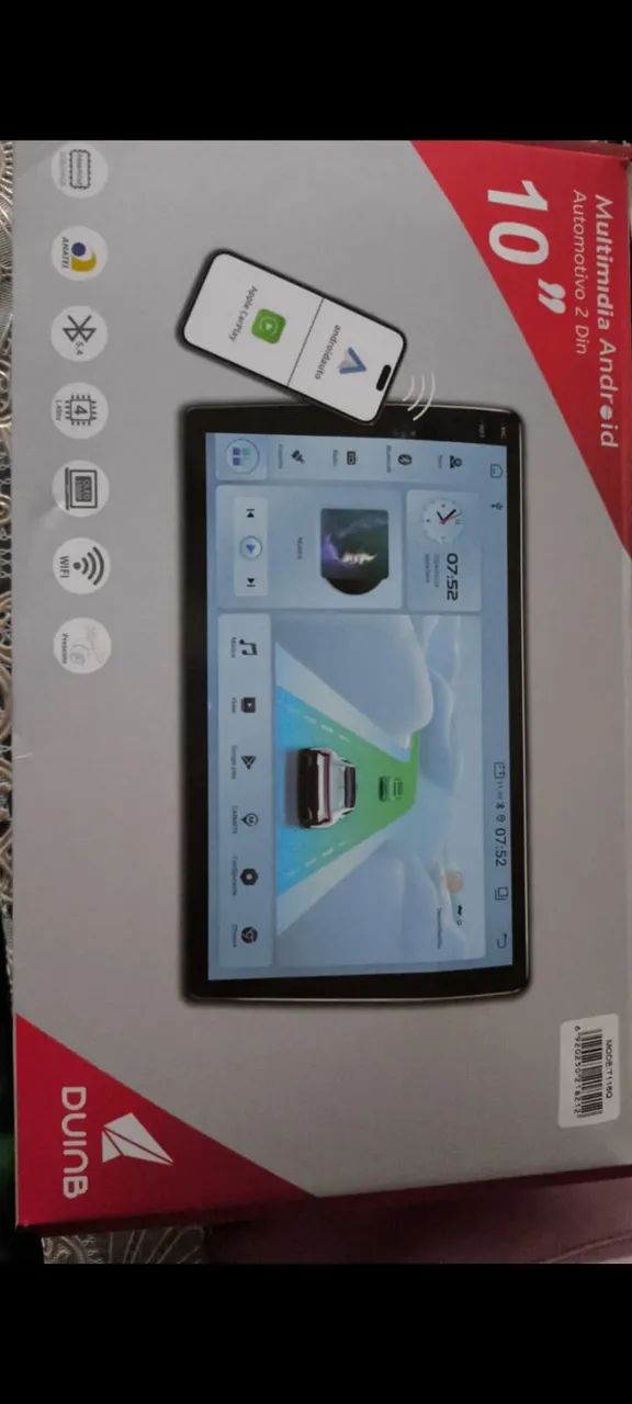 Central Multimídia QLED 10 Polegadas Android 2 DIN