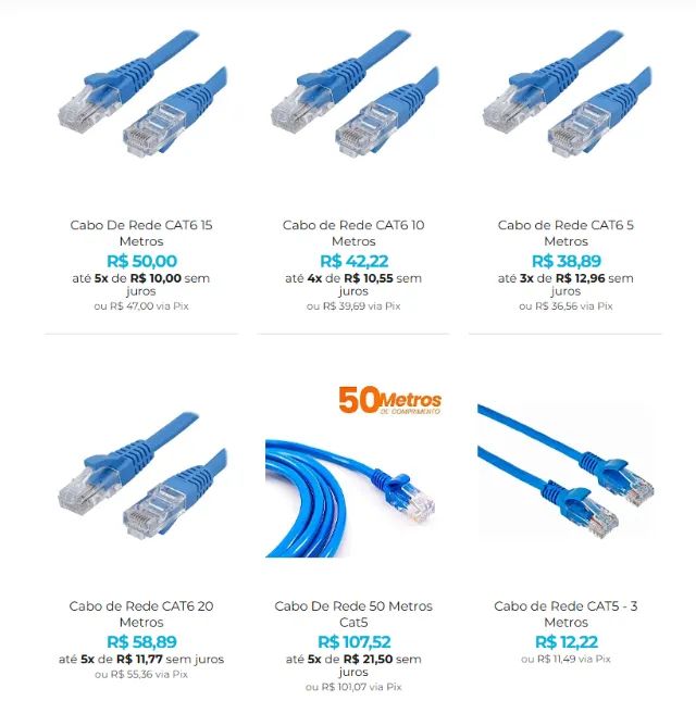 Cabo de Rede para Internet Até 1000Mbps - Até 50 Metros de Comprimento! - Foto 2