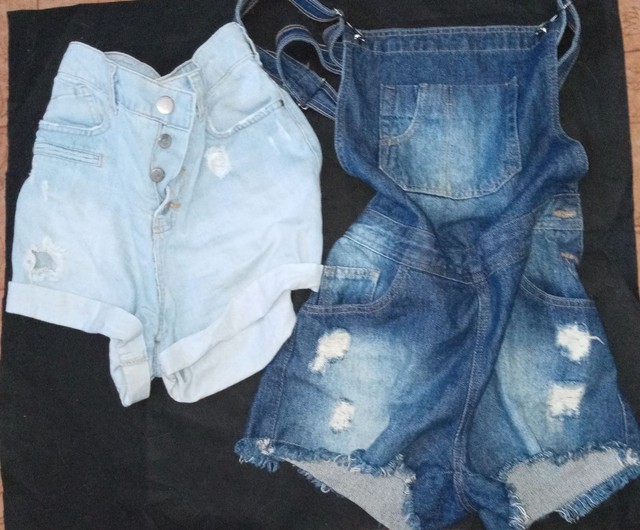  JARDINEIRA JEANS + SHORT JEANS 