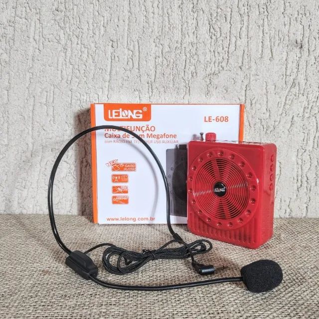 Megafone Amplificador Voz Microfone Radio Fm Usb Mp3