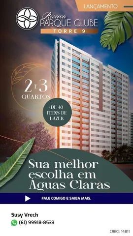 Apartamento cobertura 3 quartos à venda - Norte (Águas Claras