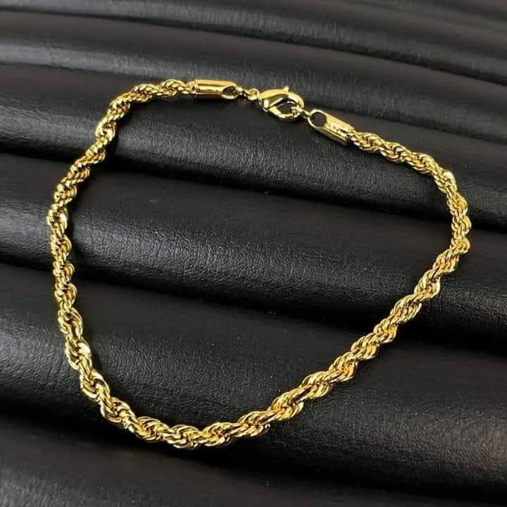  Corrente pulseira pingente moeda banhada ótima qualidade  - Foto 4