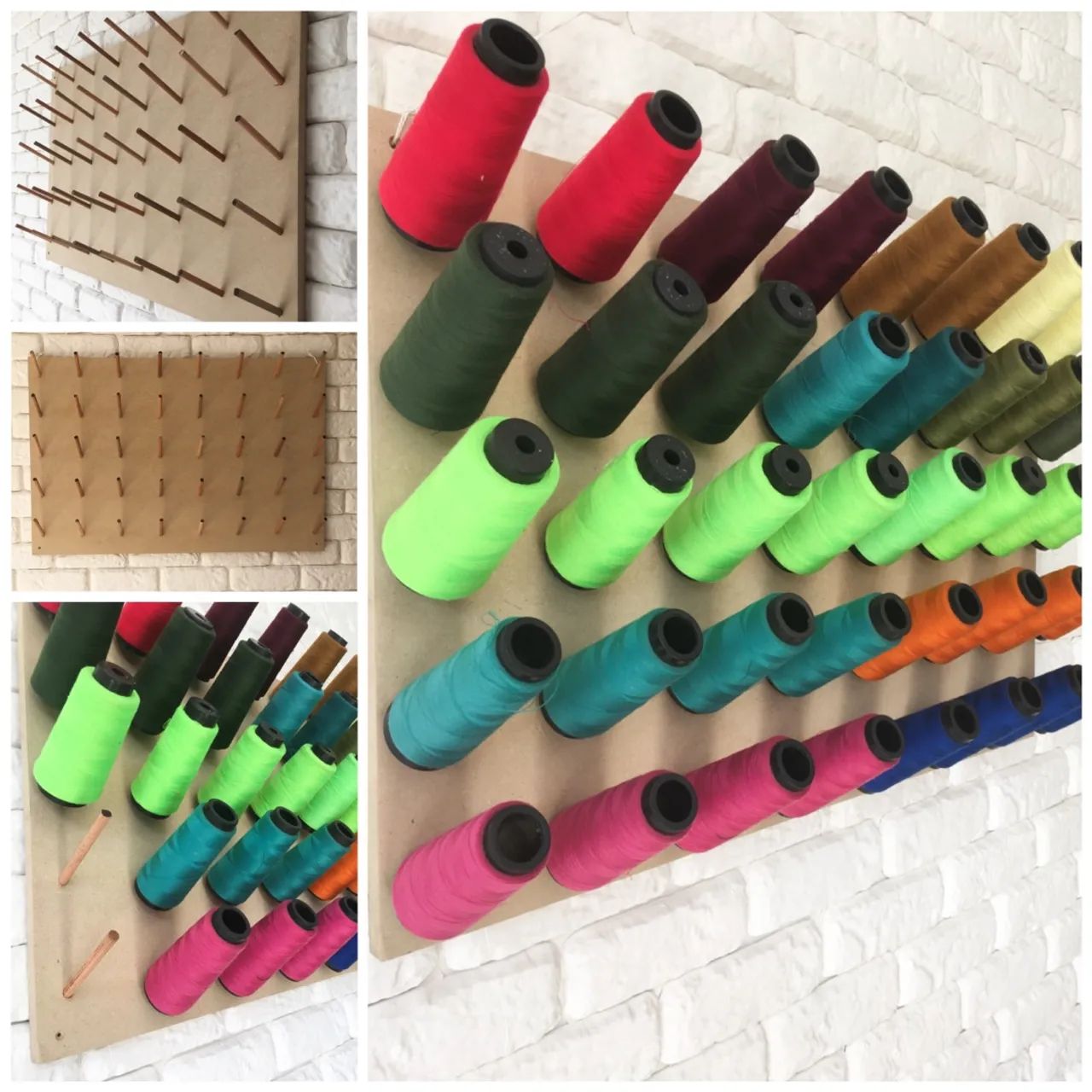 Suporte organizador para fios e linhas de costura 