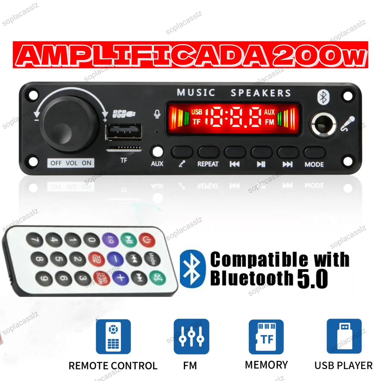 PLACA MP3 AMPLIFICADA 200W