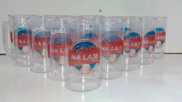 caneca de chopp acrilico transparente personalizada  - Foto 2