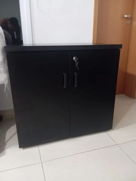 ARMÁRIO BAIXO PRETO (NOVO) - Foto 2