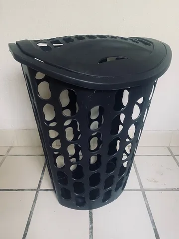 Cesto organizador telado com tampa 40 litros