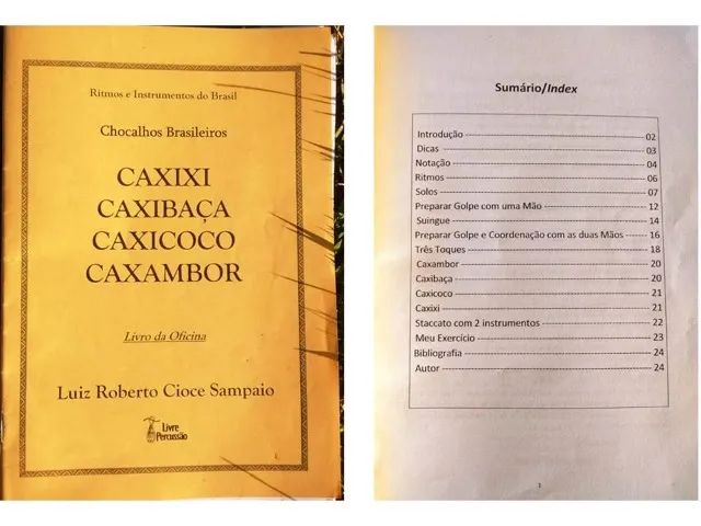 Kit Instrumentos Brasileiros Caxixi Caxibaça Caxicoco Caxambor Maraca Ganzá Pica-Pau - Foto 4
