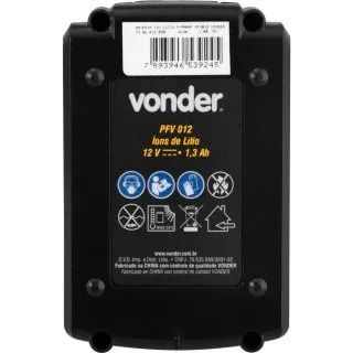 Bateria 12,0 V, Íons de Lítio, Para Parafusadeira, Furadeira, PFV 012, Vonder - Foto 2