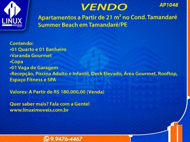 Apartamentos no Cond. Tamandaré Summer Beach à Venda - Foto 2