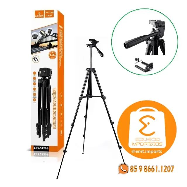 Tripé Multifuncional 1.3 Metros Com Suporte de Celular LEY-3120B