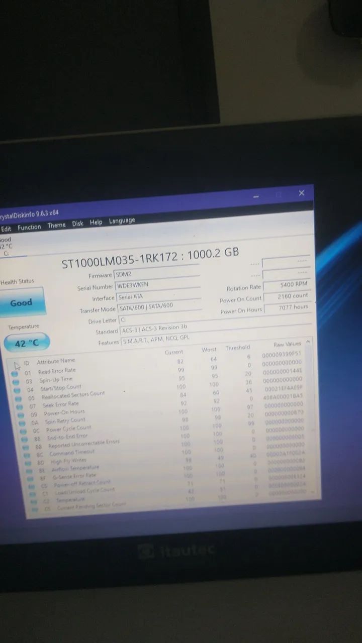 Lote de HDs 1TB 750GB e 500 GB testados no Crystal Disk  - Foto 3