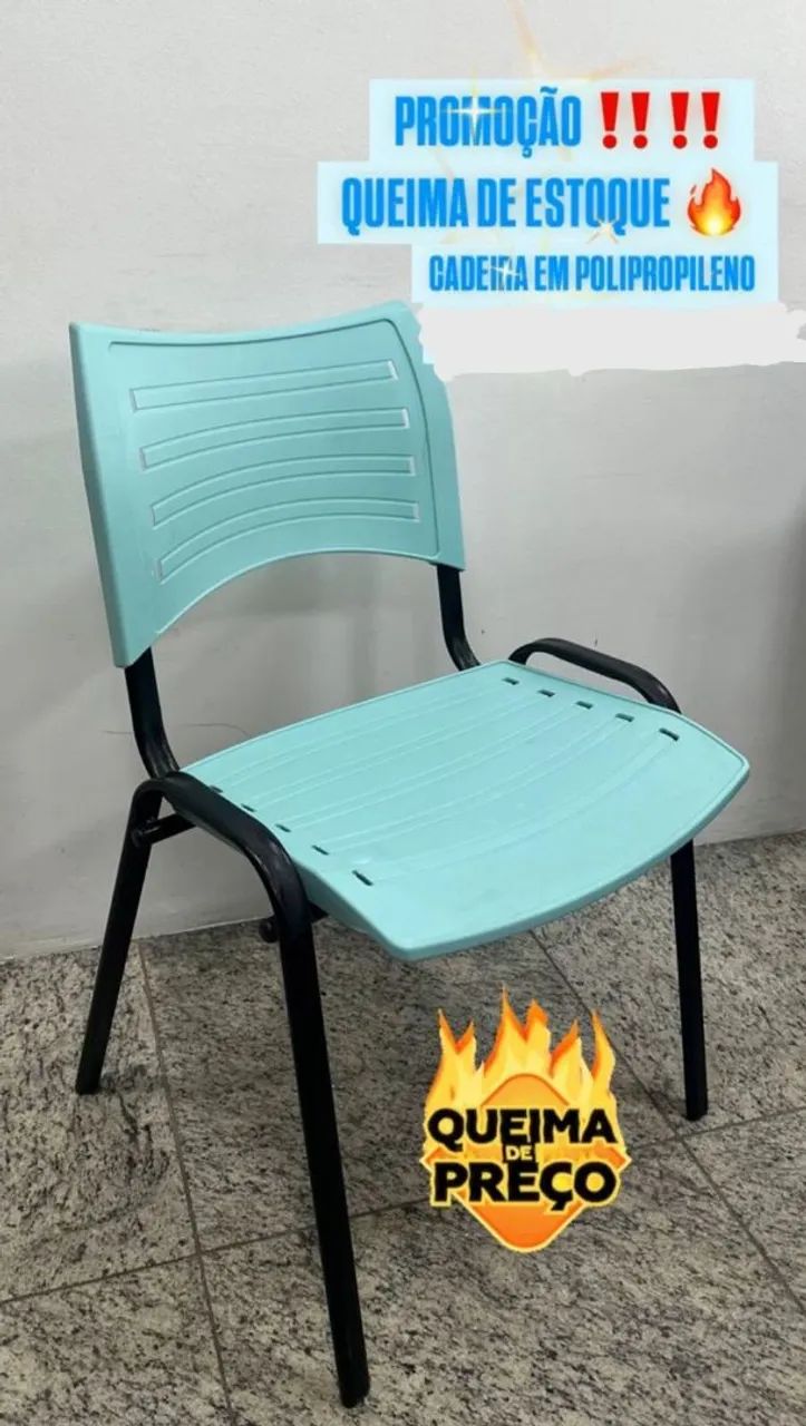 Cadeira fixa polipropileno empilhavel 4 pes 