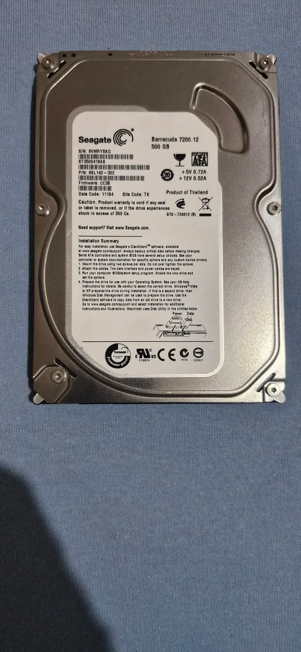 HD Seagate Barracuda 7200.12 500GB