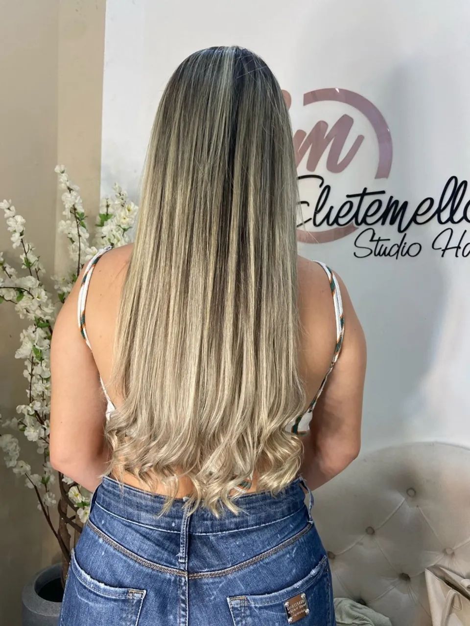 Mega hair loiro de 3 redes 