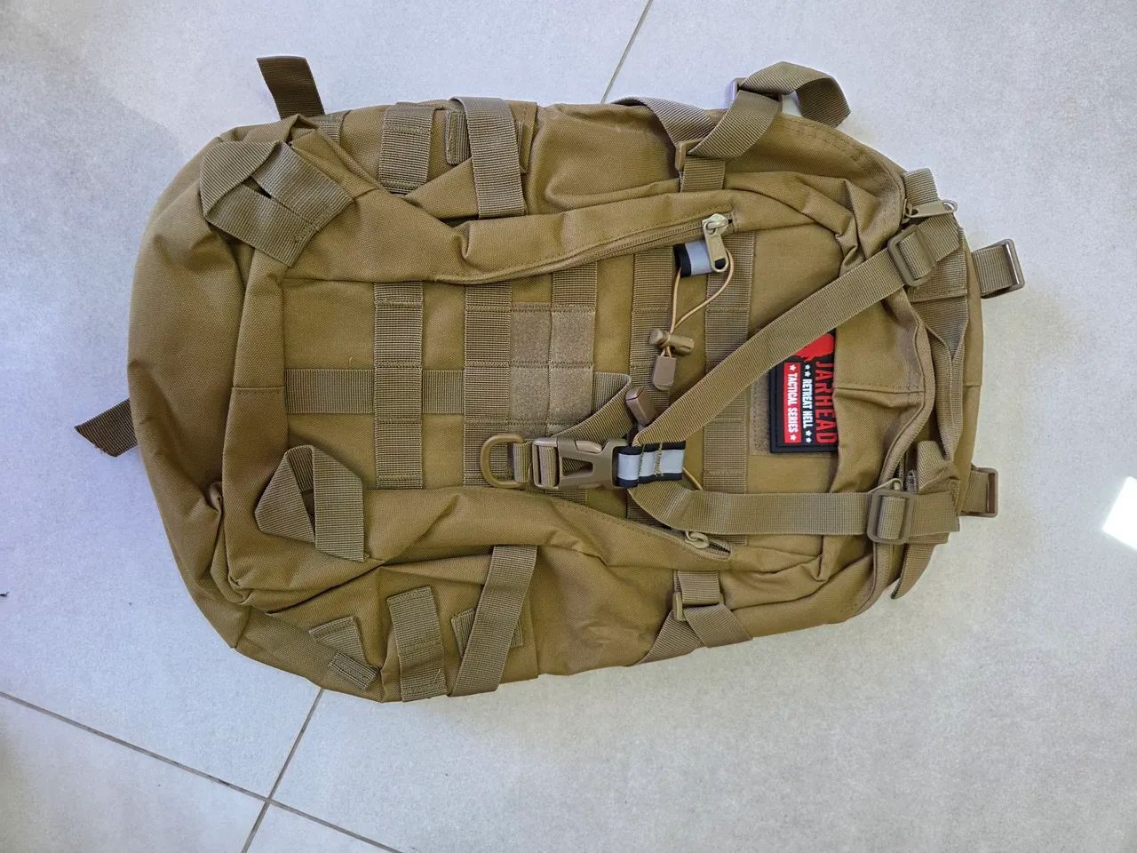 Mochila de lona cor Kahki  - Foto 5