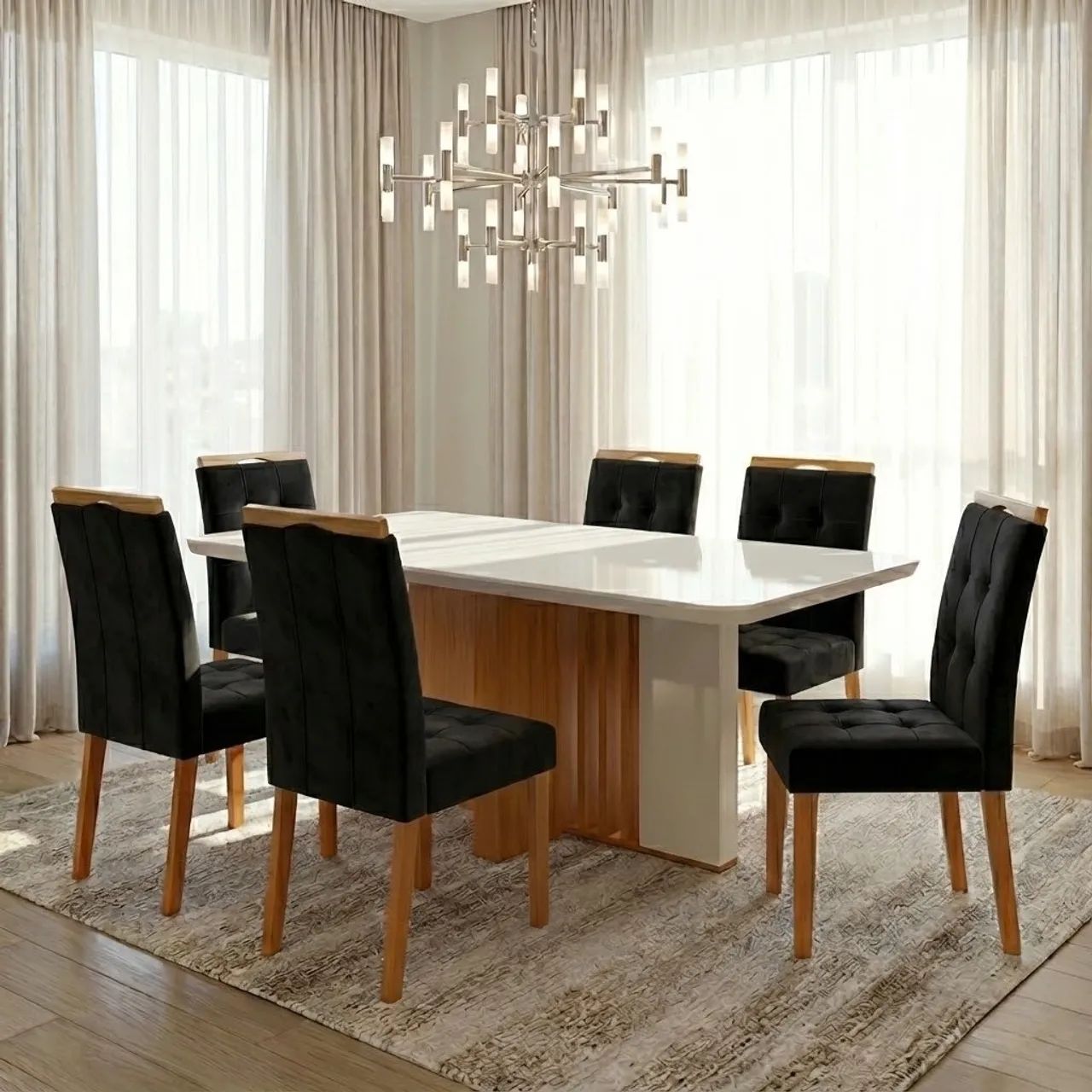 Mesa de Jantar Tampo Maxi 170 com 6 Cadeiras- Entrega Rápida - Foto 3