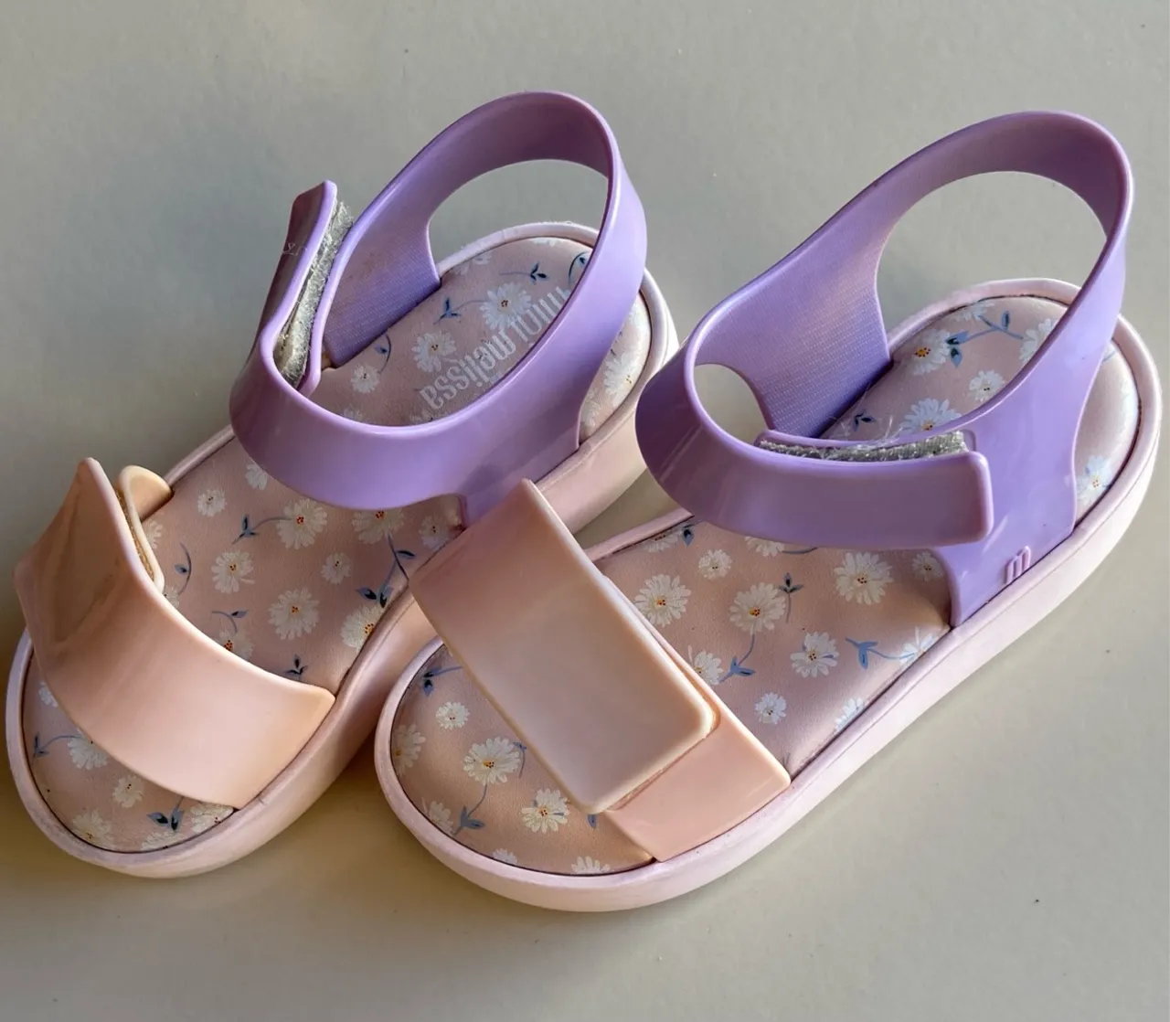 Sandálias Melissa Mini Rosa e Lilás - USADAS TAM 25