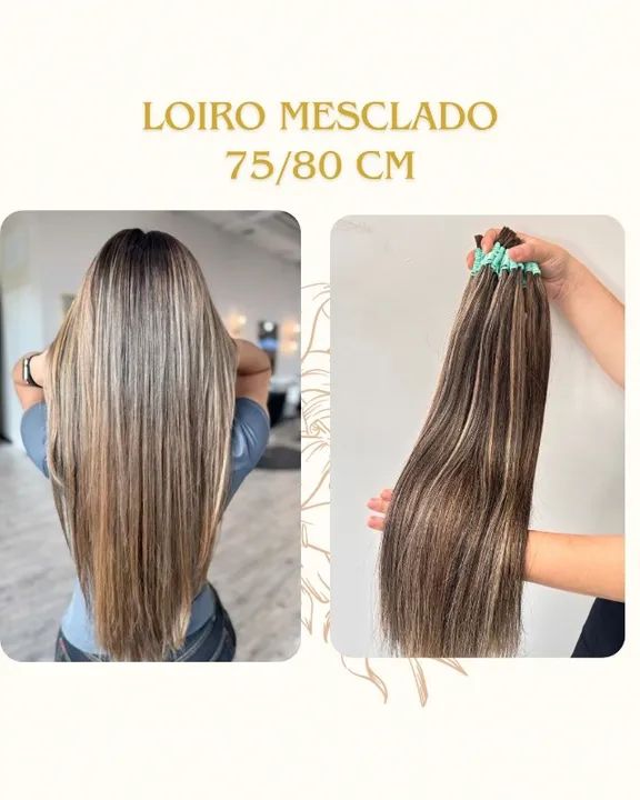 cabelo humano liso loiro mesclado