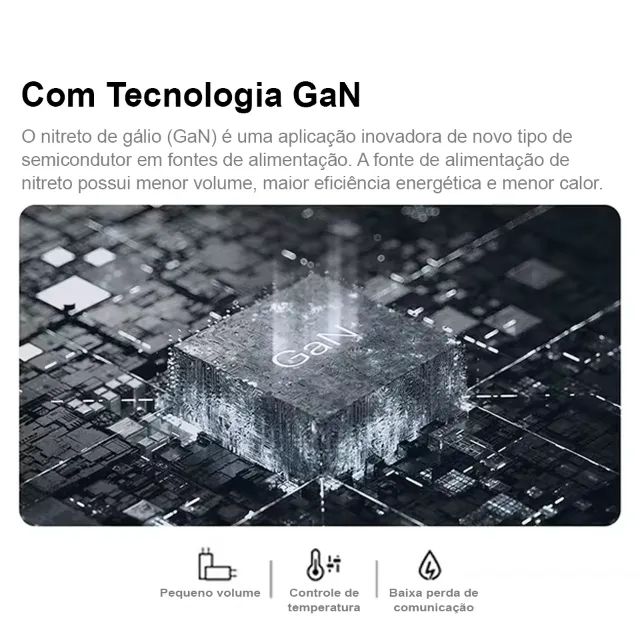 Fonte carregador de 67w com display para celulares e drones (2x entradas Tipo C e 1x USB) - Foto 3