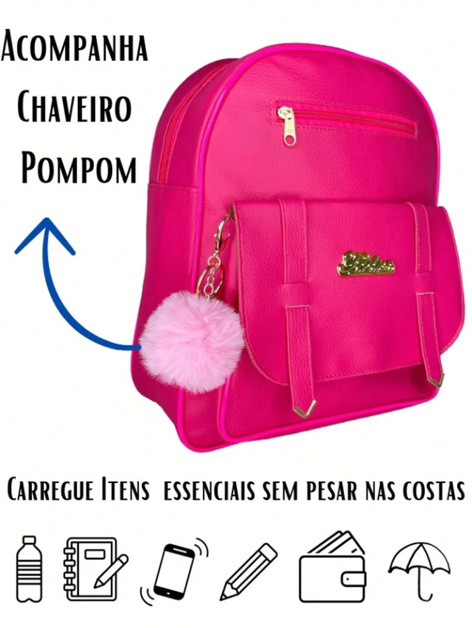 Mochila Feminina Bolsa Juvenil De Costas com Alça - Foto 2