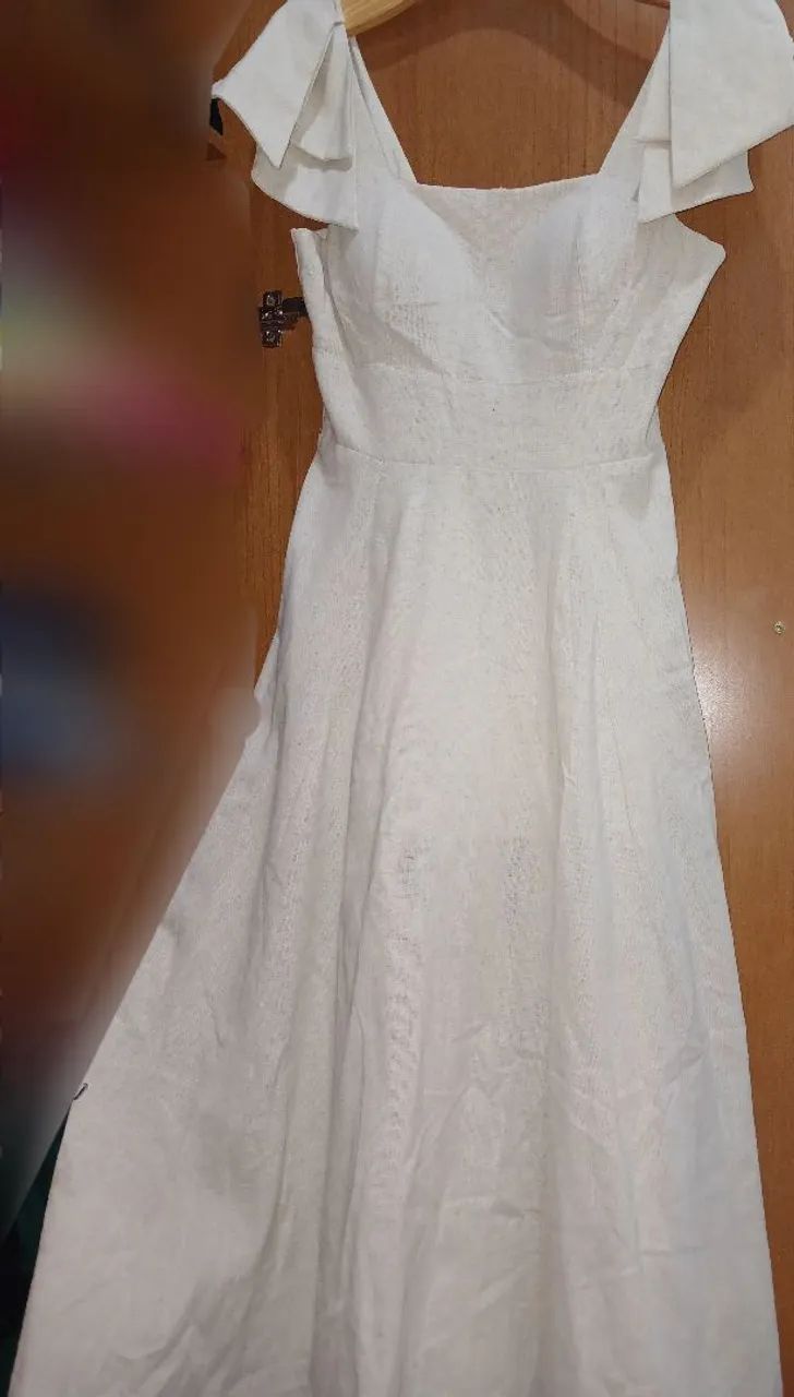 Vestido em linho Bege - Foto 2