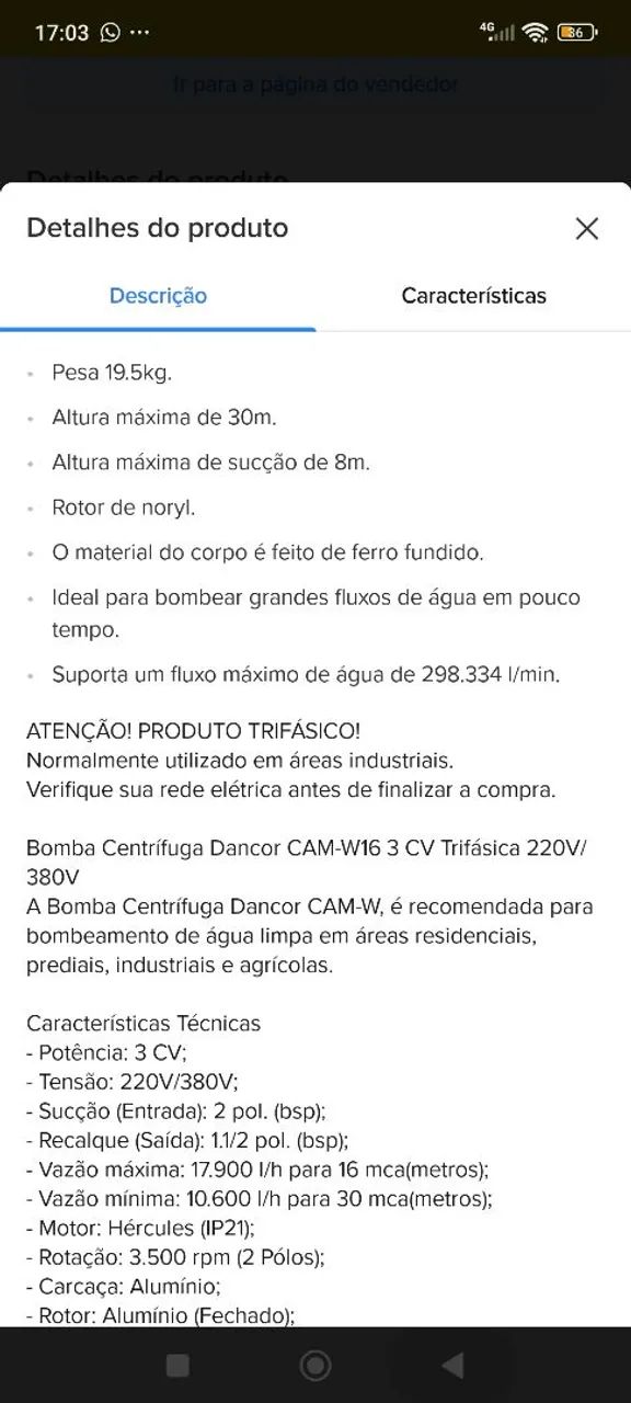 Bomba Dancor 3 cavalos nunca usada - Foto 6