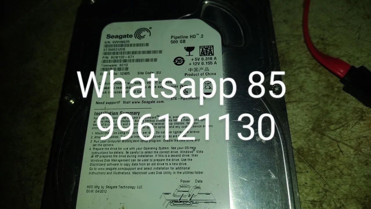 HD Seagate 500GB Pipeline HD .2