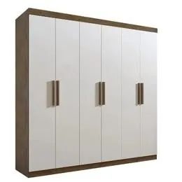 Guarda Roupa De Casal Colibri 6 Portas No Chocolate