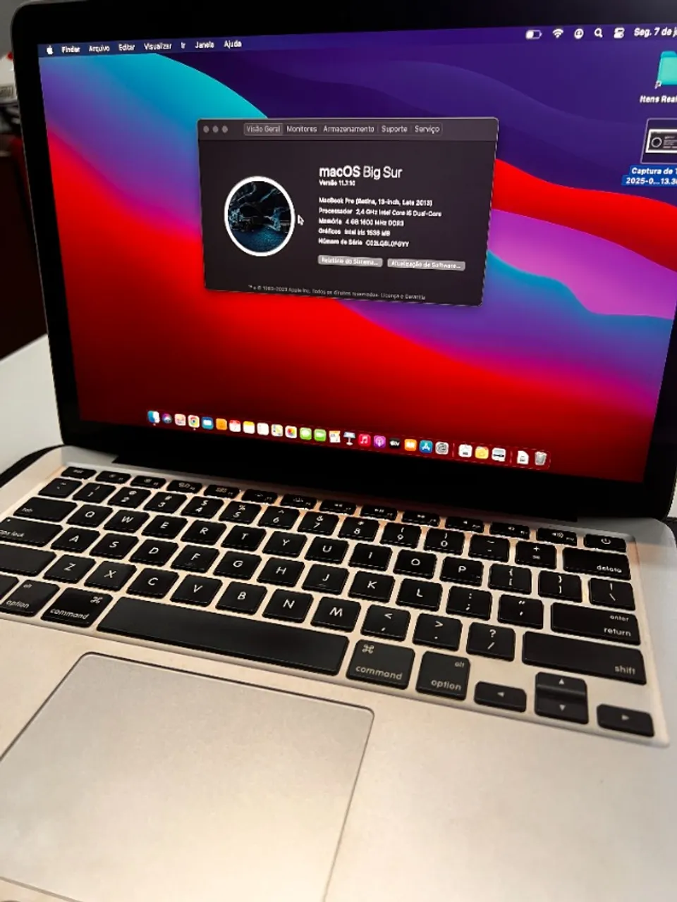 Macbook pro 13 i5 2013 com carregador original