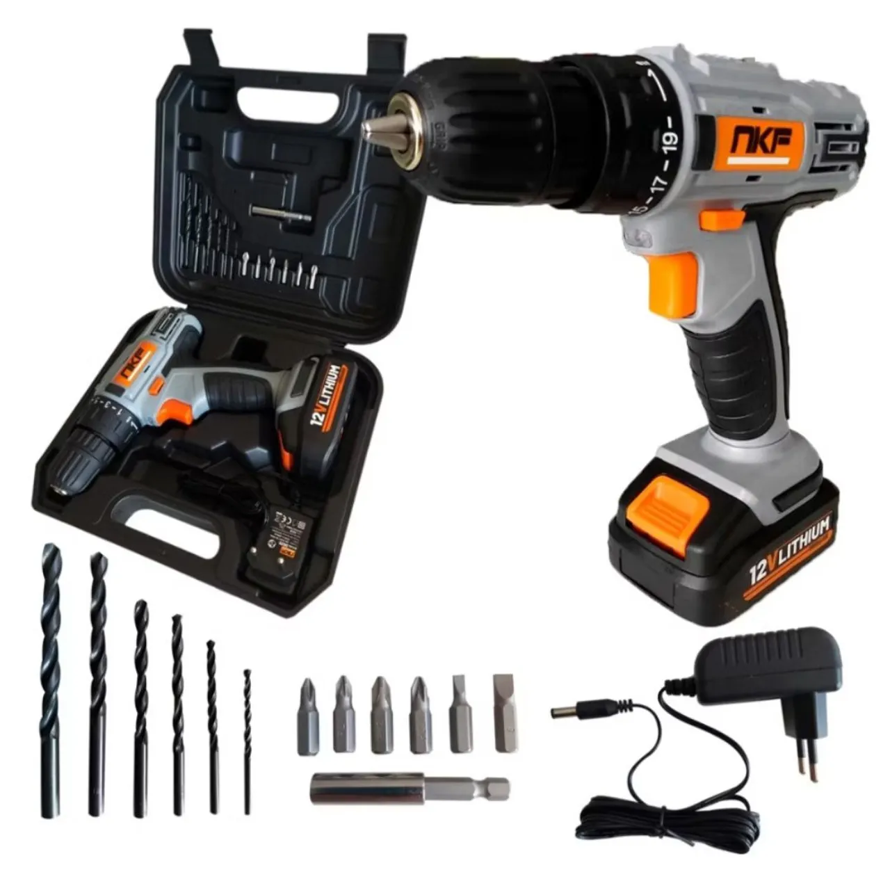 Parafusadeira/Furadeira 12V Bivolt com Kit de Acessórios
