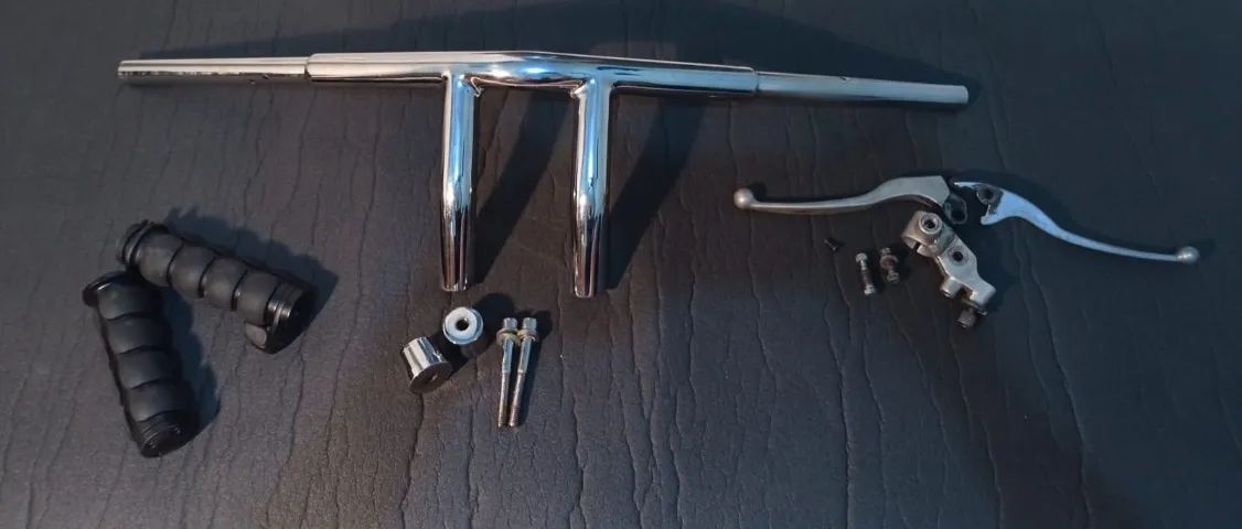 Guidão V-BAR Cromado (1pol./27mm) COMPLETO