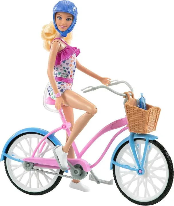 Boneca e Acessórios Barbie Passeio De Bicicleta - 18cm - Mattel<br>