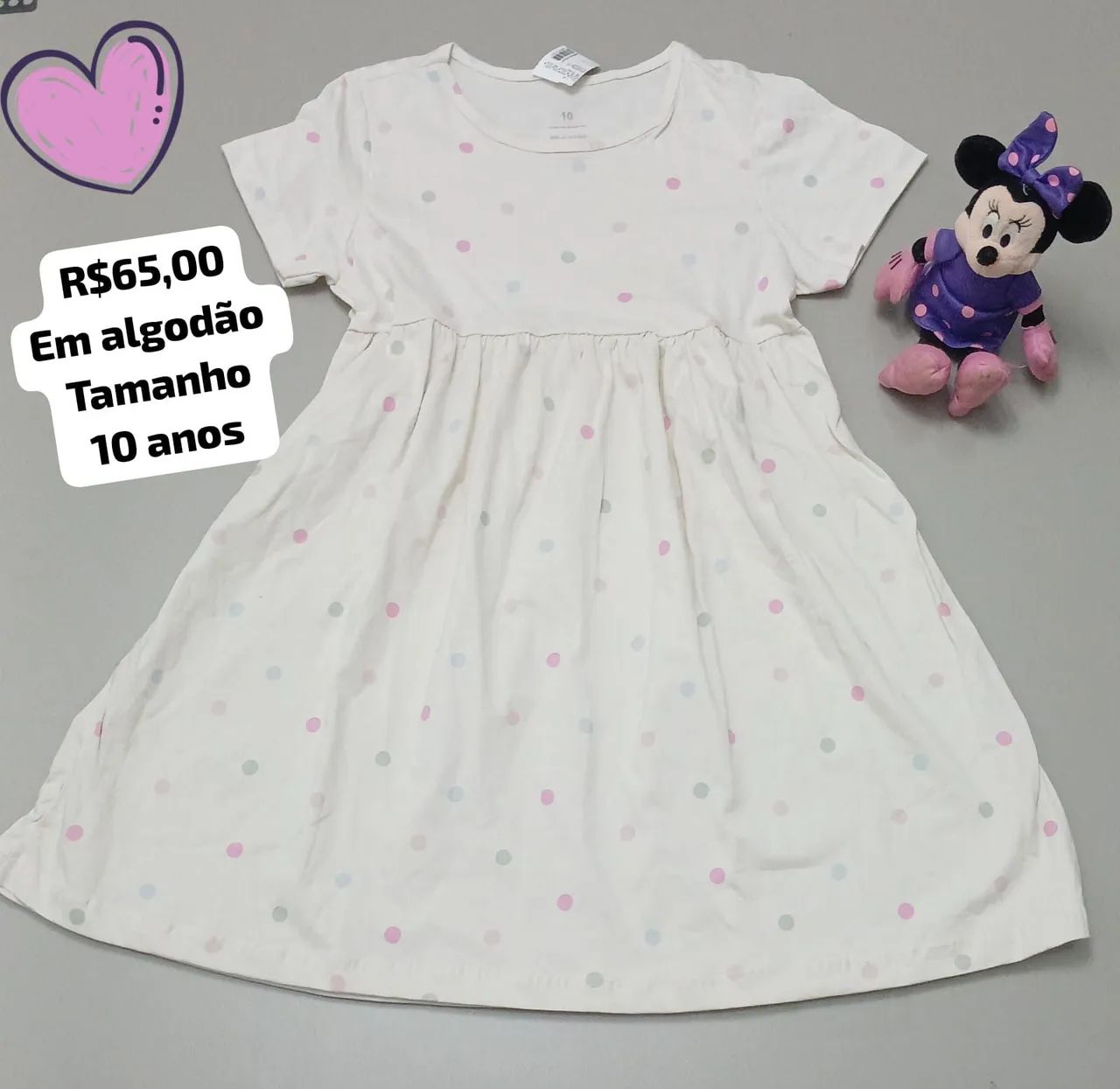 Vestido infantil em algodão conforto e qualidade  - Foto 3