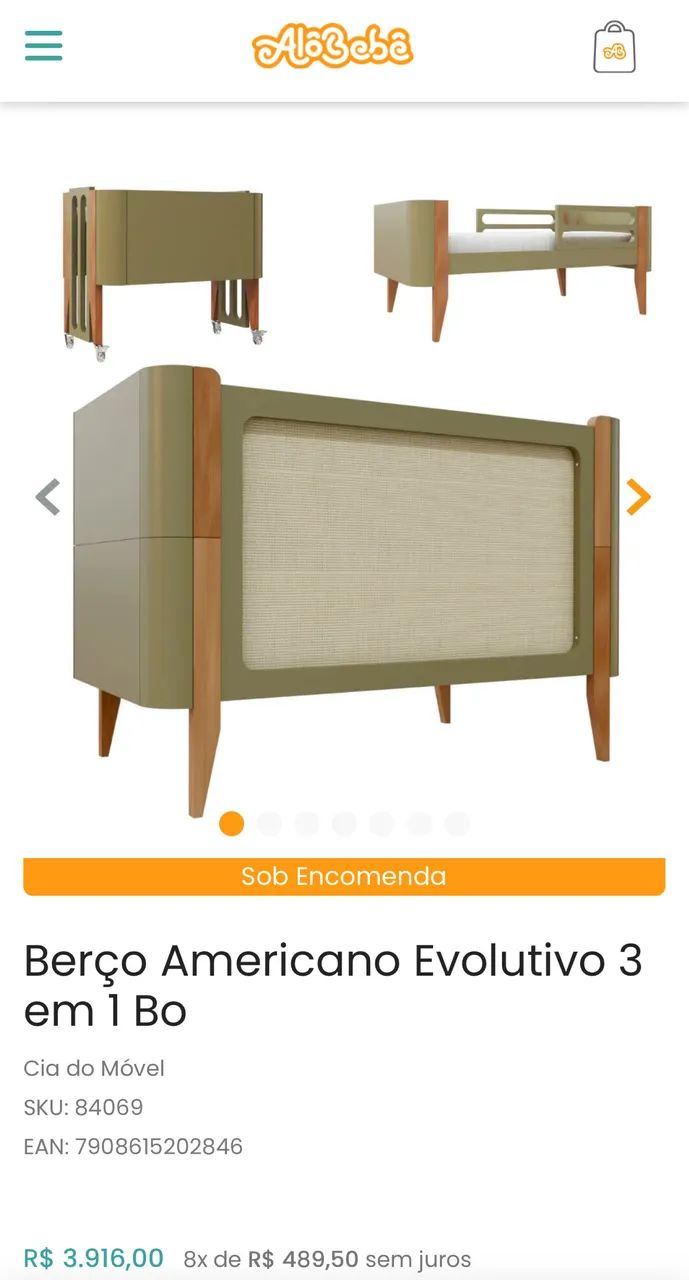 Berço 3 em 1 Bo Palha Cacto com Jequitibá - Foto 4