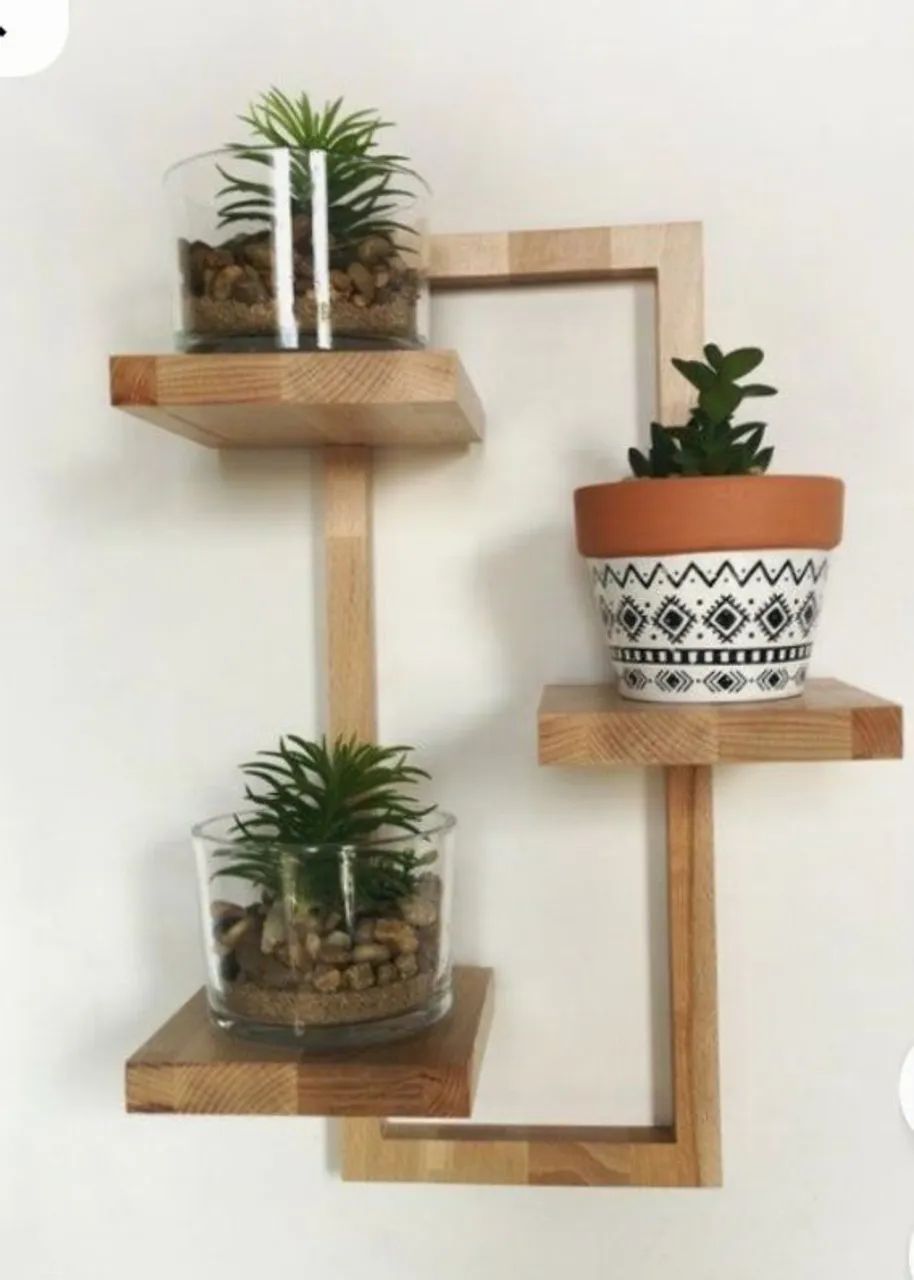 Suporte de Parede para Plantas - 4 Vasos - Madeira - Foto 3