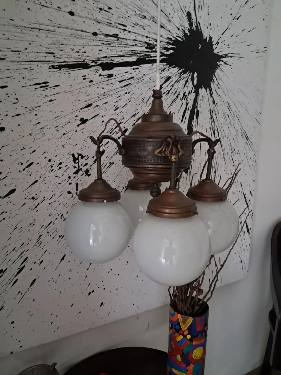 Lustre antigo de 4 luzes