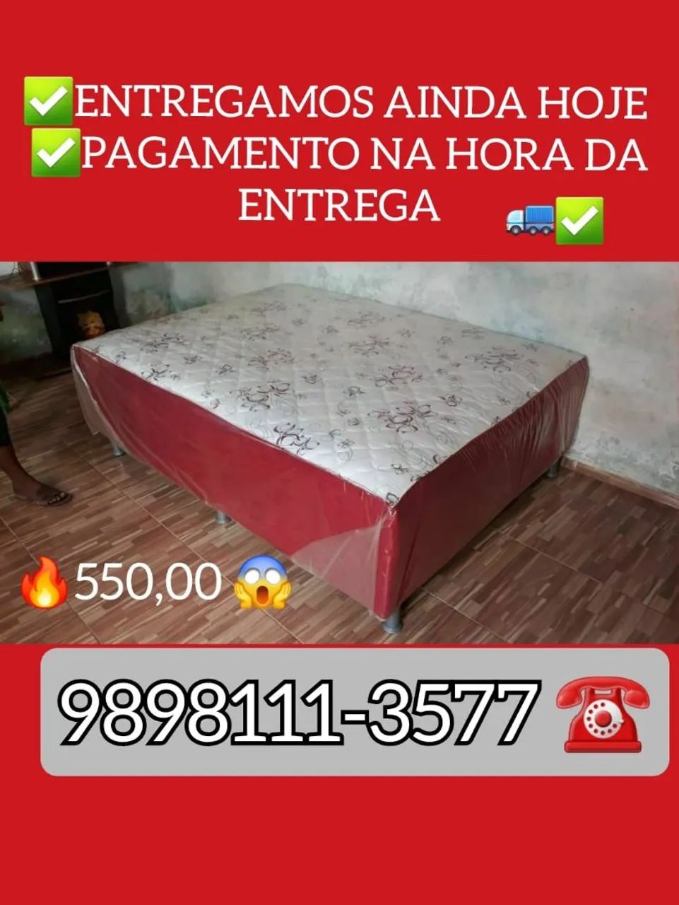 Camas box de casal de espuma e molas novas, ENTREGAMOS AINDA HOJE! - Foto 4