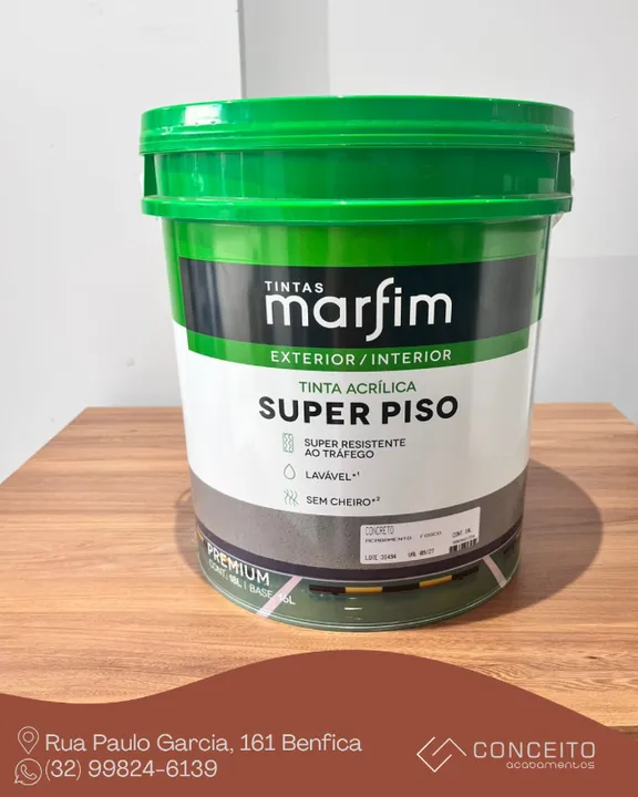 Balde de tinta super piso cor concreto 18L