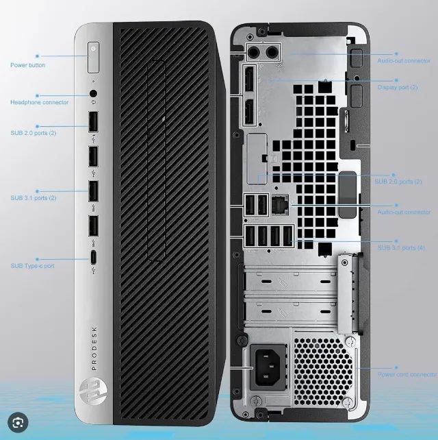 HP ELITEDESK Computer CPU Intel I5, M.2 SSD 256, 8 GB RAM, Wi-Fi, Bluetooth, USB C64396506168450122
