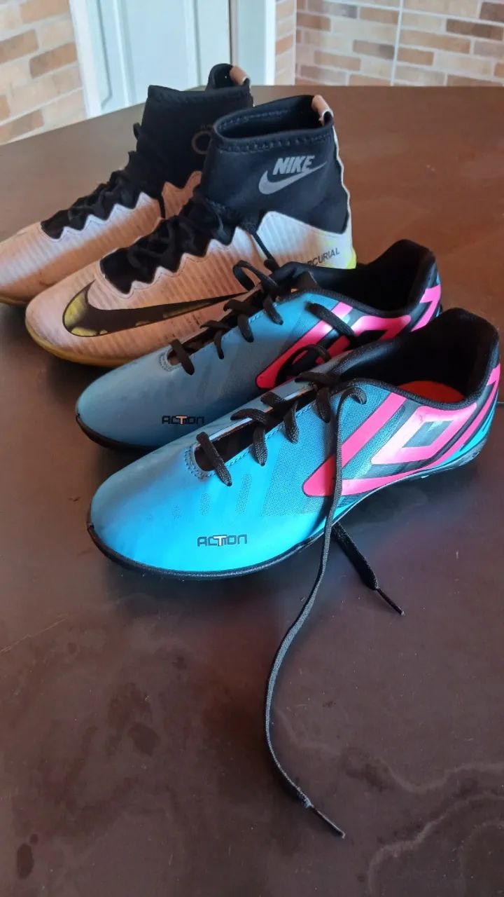 その他 0617-02 Combo Desapego: Chuteira Umbro Action (Zera) + Nike Mercurial CR7
