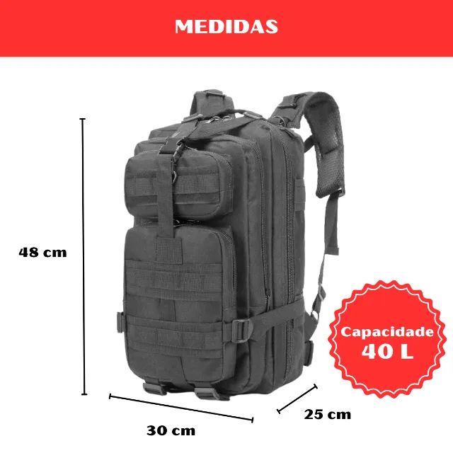 Mochila Tática Militar Camping Lona 40L - Foto 2