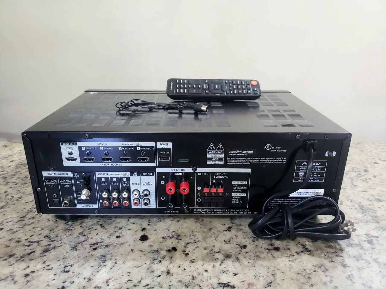 Receiver Pioneer Dolby Atmos, Bluetooth, 4K, USB - VSX-534 - Foto 4