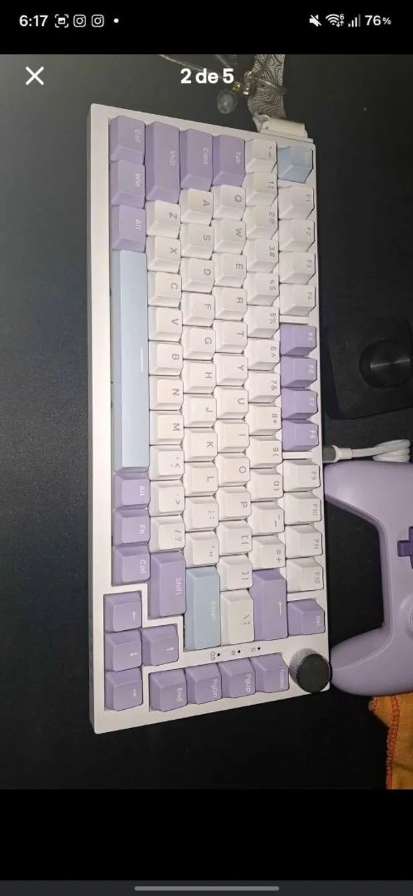 Teclado mecânico Ajazz ak820 Branco RGB - Foto 2