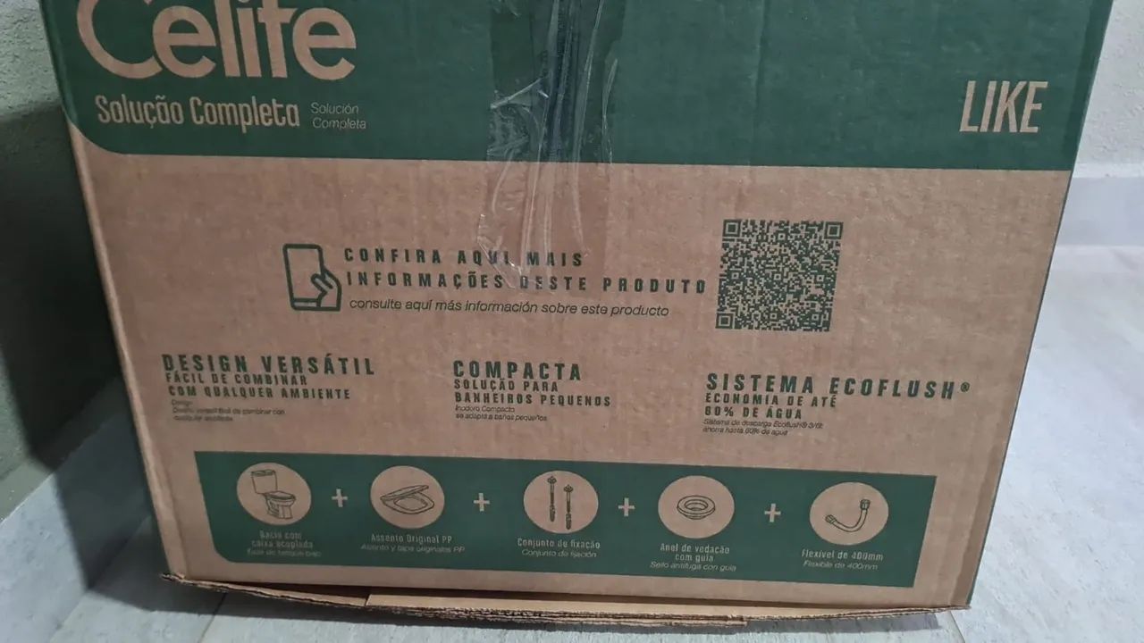 Kit de Bacia com Caixa Acoplada, Assento PP e itens de instalação - Foto 2