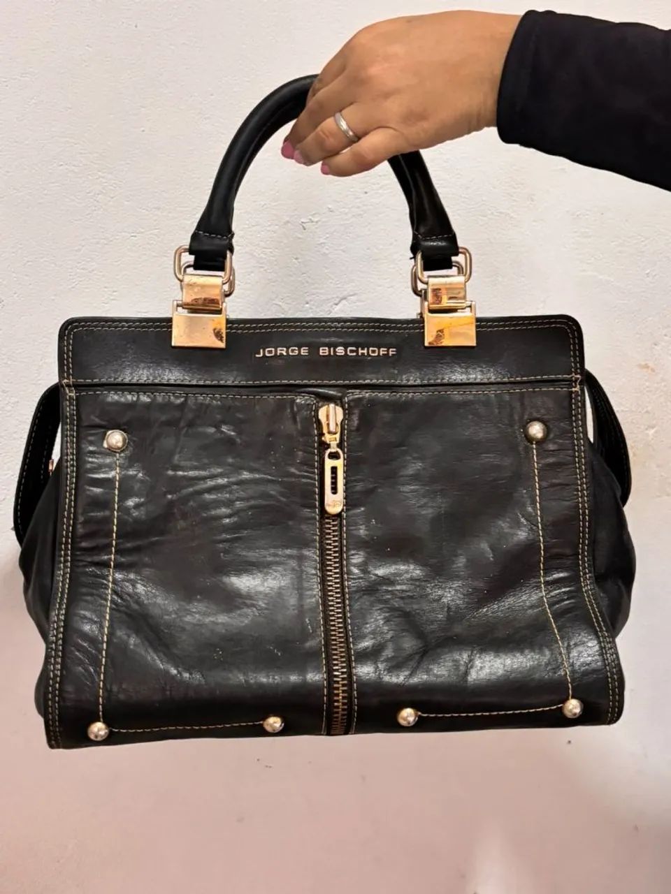 Bolsa em couro e original  - Foto 3