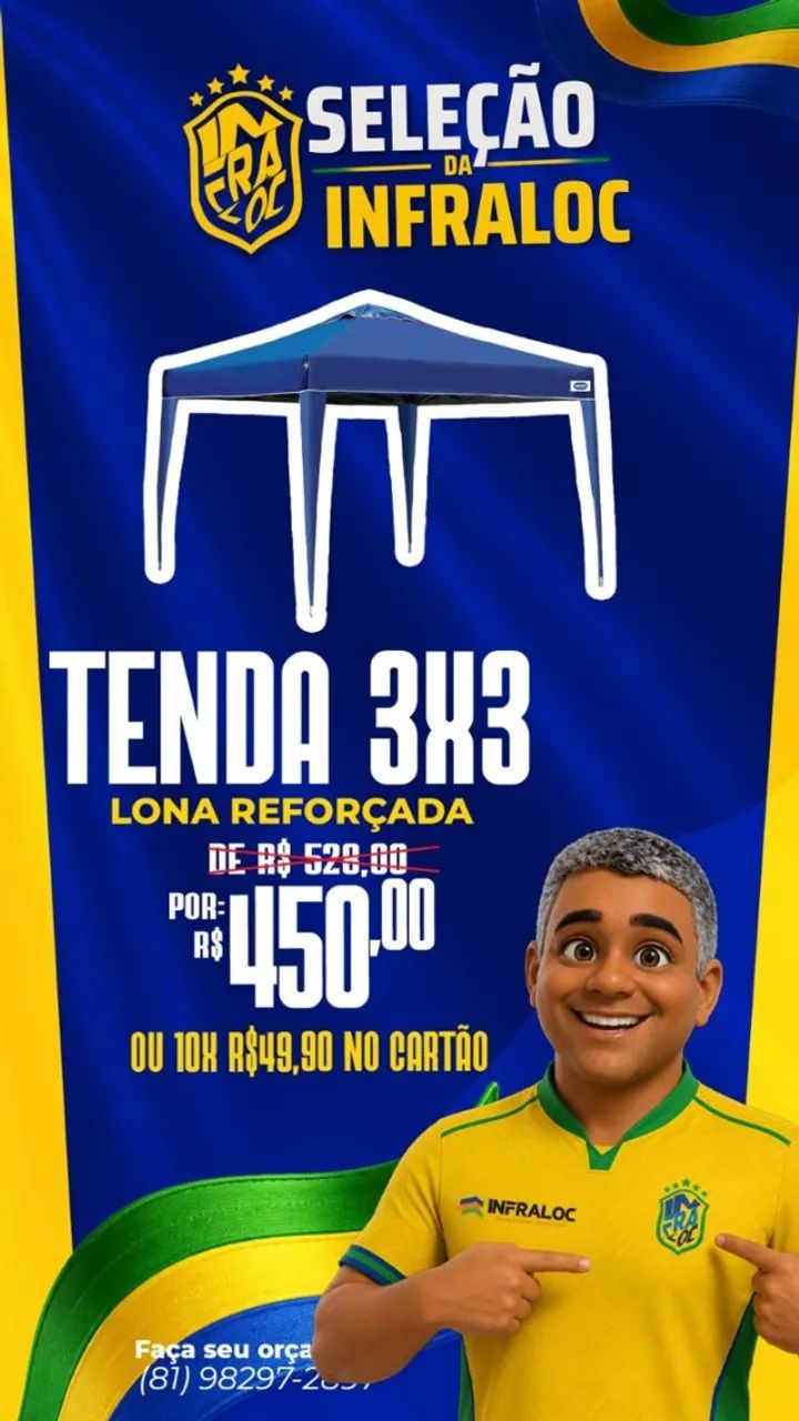 TENDA GAZEBO ARTICULADO 3X3 COM LONA - NOVA  - Foto 3