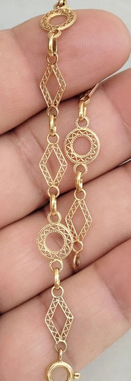 Pulseira feminina ouro 18k - 18cm