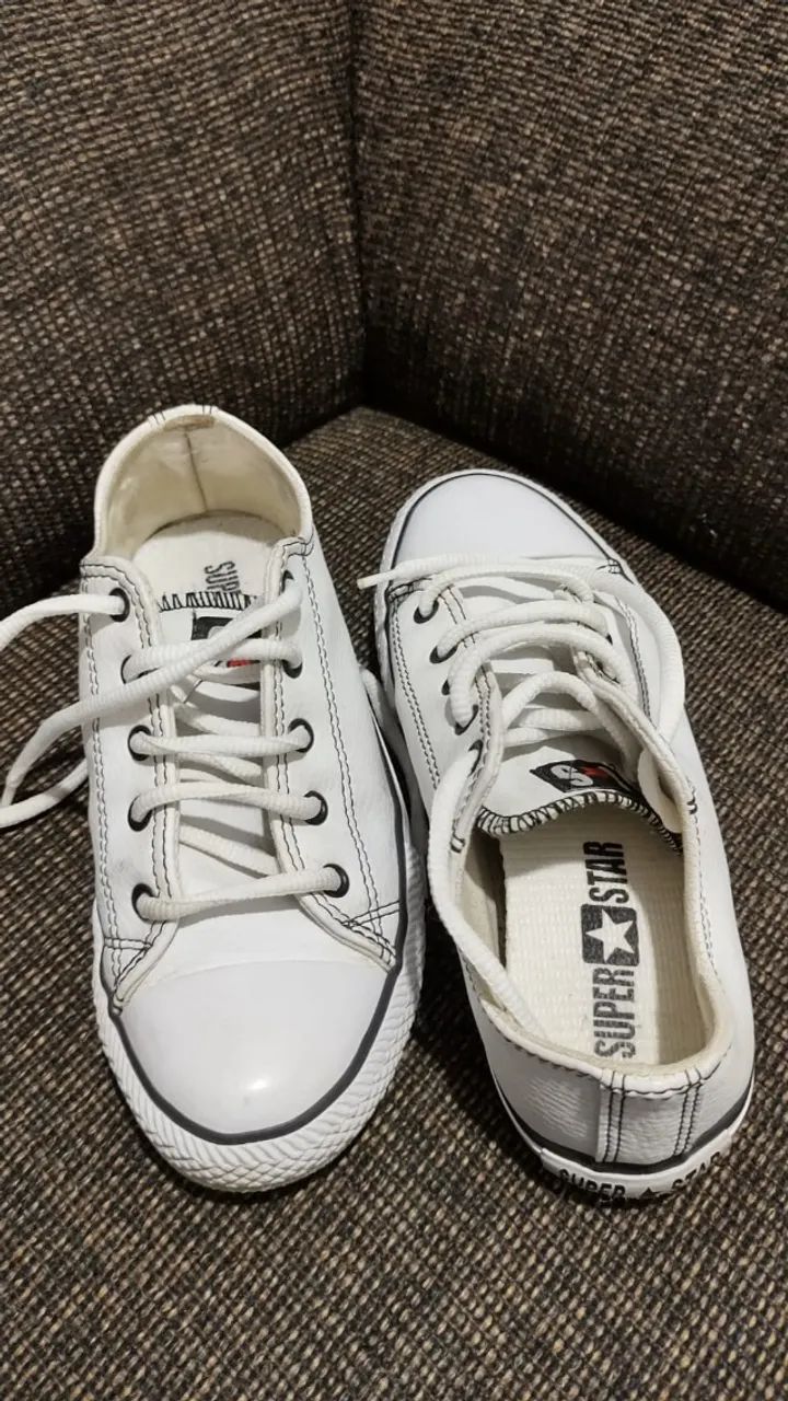 All Star Branco Couro Tam 33 - Foto 2