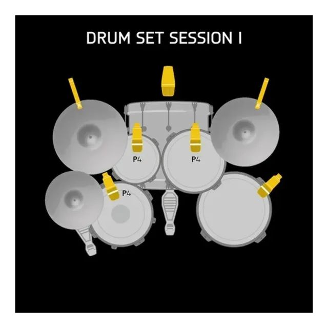 Kit De Microfone Akg Para Bateria Drum Set Session 1 Preto - Foto 2